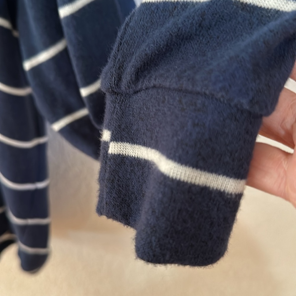 Market & Spruce Kallon color block brushed knit hoodie navy size large - Picture 4 of 7